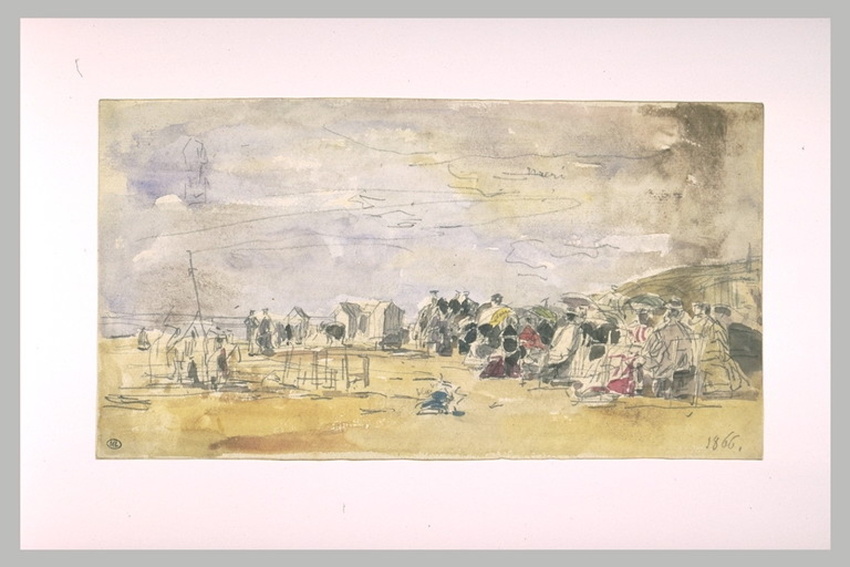 Eugène Boudin - Scène de plage