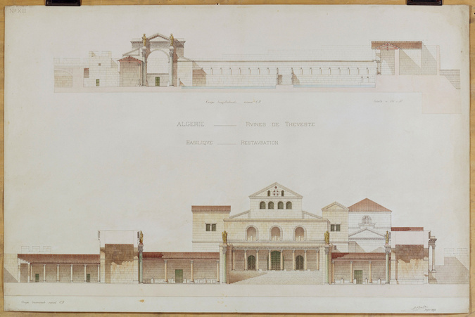 Albert Ballu - Algérie, ruines de Théveste (Tébessa), basilique, état restauré, ...