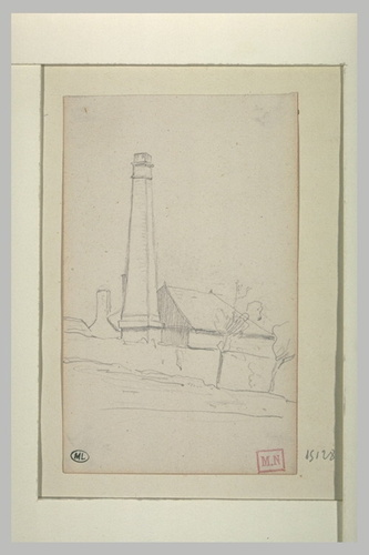 Félix Joseph Barrias - Construction dominée par une haute cheminée