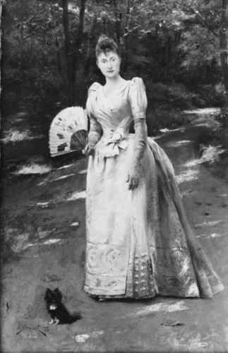 Femme dans un jardin