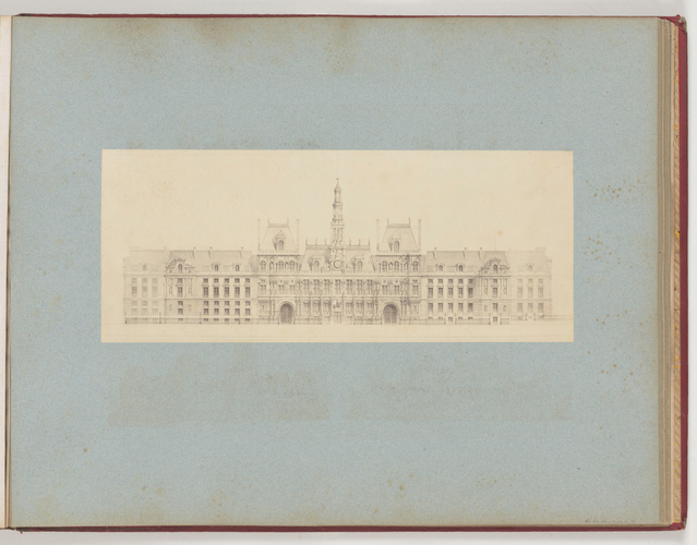Anonyme - Vue des dessins pour la reconstruction de l'Hôtel de Ville de Paris: é...