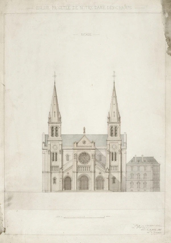 Léon Ginain - Projet pour l'église Notre-Dame-des-Champs, boulevard du Montparna...