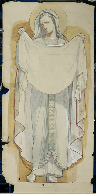 Charles Lameire - Eglise de la Madeleine, carton préparatoire à la frise en mosa...