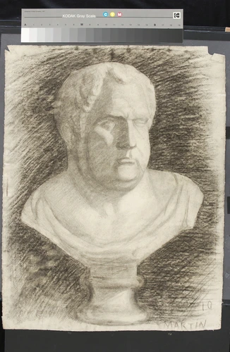 Roland Martin - Buste à l'antique, vu de face, légèrement tourné vers la gauche