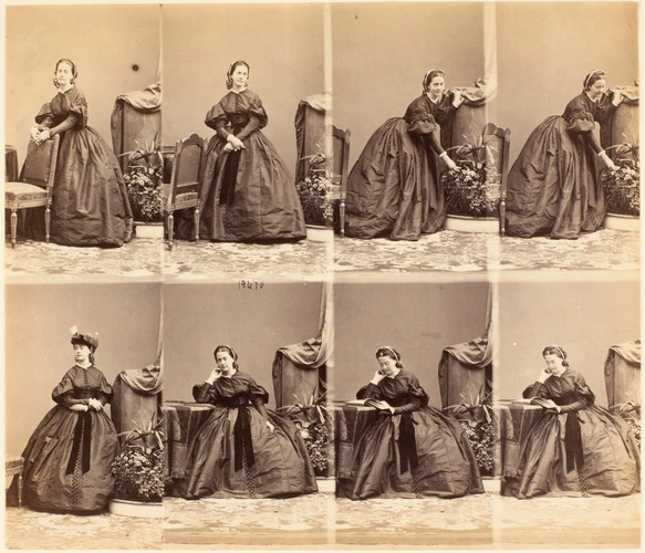 André Adolphe Eugène Disdéri - Princesse Radaly en huit poses, trois assise et c...