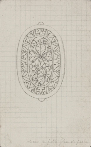 Enguerrand du Suau de la Croix - Dessus de glace de poche à motif floral
