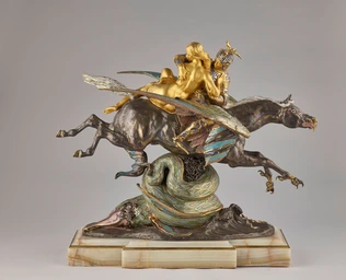 Antoine-Louis Barye - Angélique et Roger montés sur l'hippogriffe