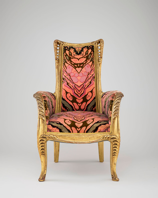 Louis Majorelle - Fauteuil en bergère, décor de fougères