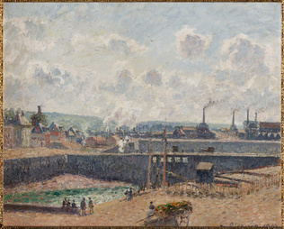 Camille Pissarro - Dieppe, bassin Duquesne. Marée basse, soleil, matin