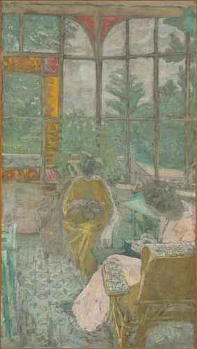 Edouard Vuillard - La Véranda du Coadigou à Loctudy, Marcelle Aron et Marthe Mel...