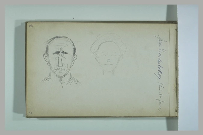 Paolo Troubetzkoy - Caricatures : tête d'homme et tête de femme