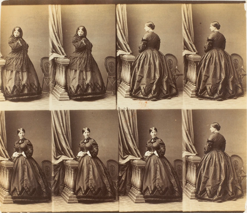 Mme. Cunningham en huit poses en pied - André Adolphe Eugène Disdéri