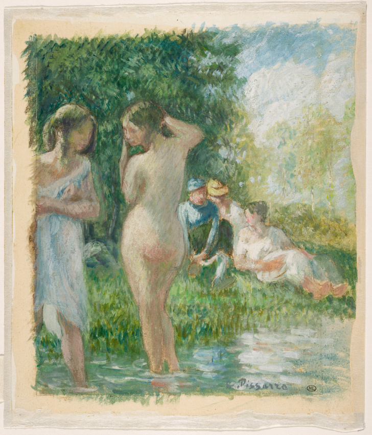 Camille Pissarro - Baigneuses au bord de l'eau