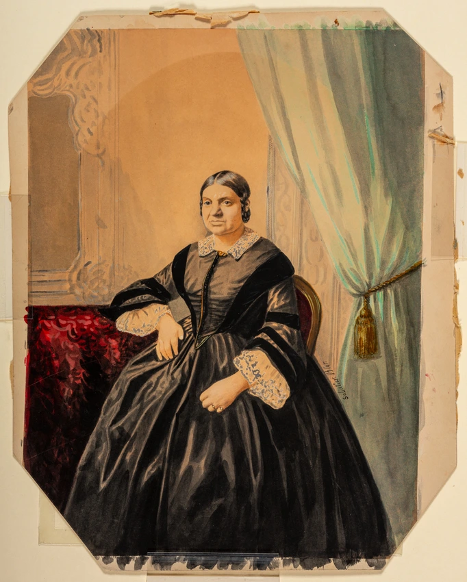 Jean-Baptiste Sabatier-Blot - Portrait de femme assise dans un intérieur