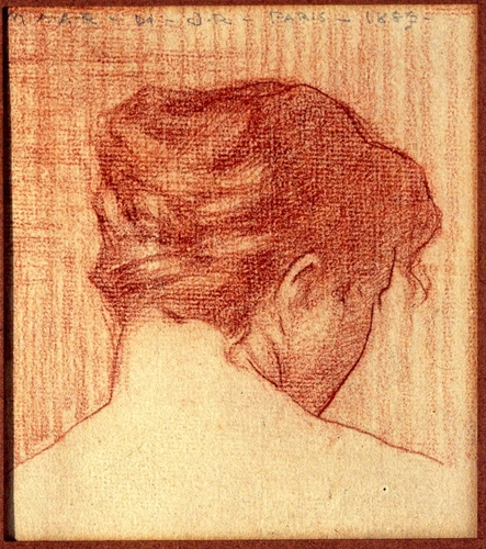 John Russell - Buste de femme, aux épaules nues, de dos dans un encadrement