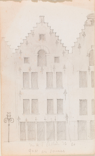 Alphonse Gosset - Anvers ? : élévation de façades à pignons à redents
