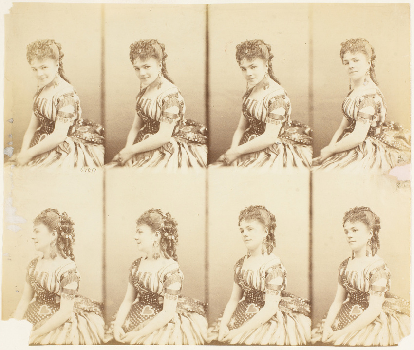André Adolphe Eugène Disdéri - Mme Céline Chaumont assise, en huit poses