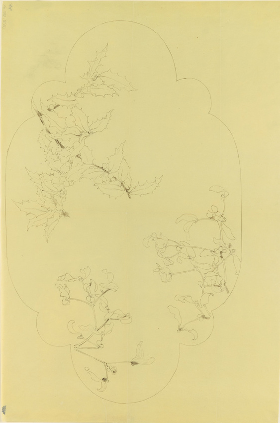 Emile Gallé - Modèle de marqueterie pour le plateau intermédiaire de l'étagère s...