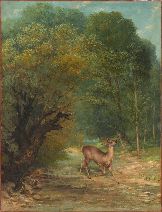 Le Chevreuil chassé aux écoutes, printemps - Gustave Courbet