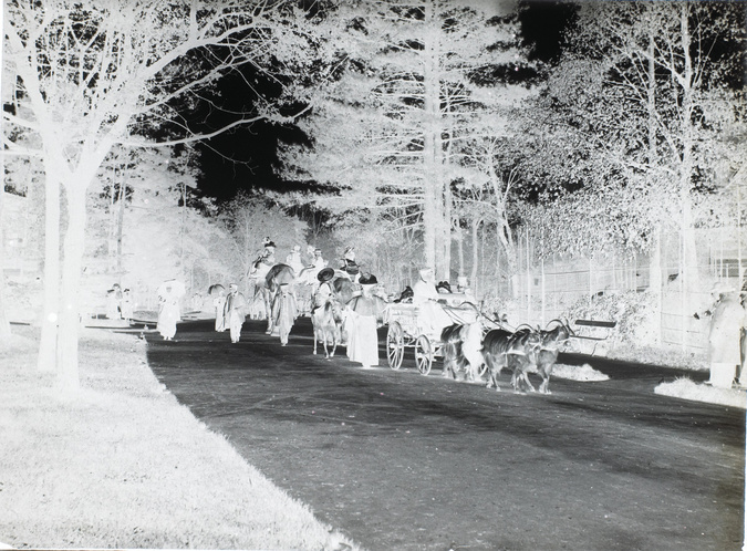 Henri Lemoine - Défilé d'une charrette tirée par des boucs, jardin d'acclimatati...