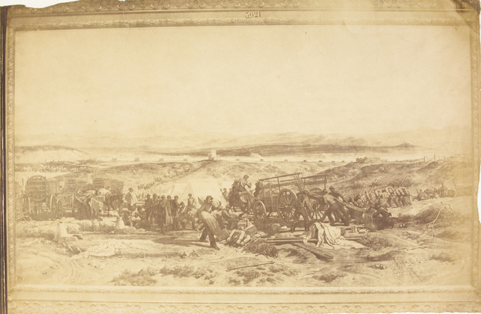 André Adolphe Eugène Disdéri - "La Levée du camp du midi ; 22 novembre 1854", pe...