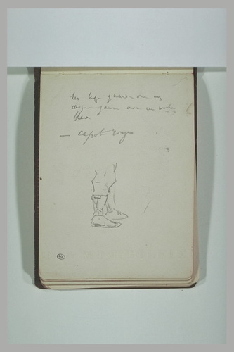 Alphonse de Neuville - Détail de costume militaire, et notes manuscrites