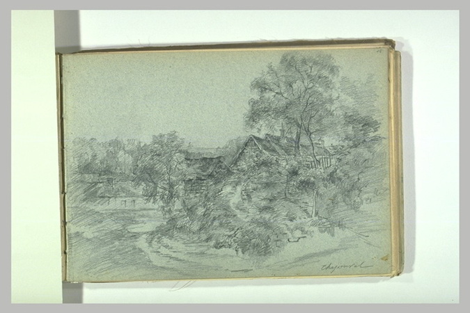Léonide Bourges - Une ferme dans un paysage