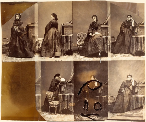 André Adolphe Eugène Disdéri - Mme Delaunay en sept poses, une assise et six deb...
