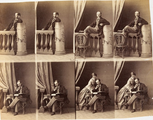 André Adolphe Eugène Disdéri - M. et Mme Macdonald en huit poses, six de monsieu...