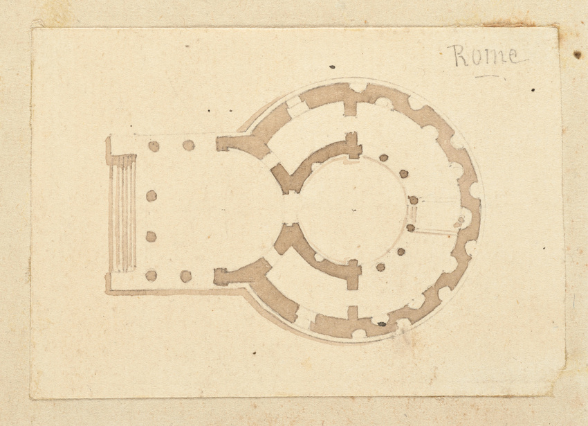 Edouard Villain - Plan d’un édifice circulaire, Rome
