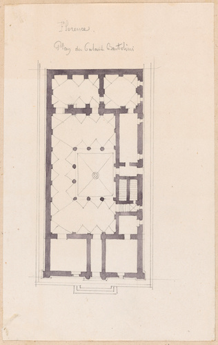 Edouard Villain - Plan du Palais Bartolini, Florence