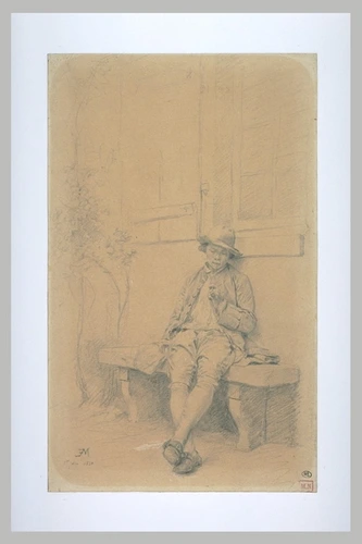 Ernest Meissonier - Jeune fumeur sous la fenêtre