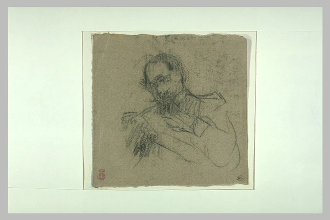 Jean-Baptiste Carpeaux - L'Empereur Napoléon III, en buste, la tête penchée vers...