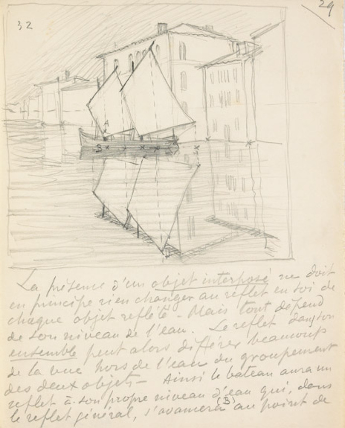Eugène Grasset - Maison et voilier au bord de l'eau