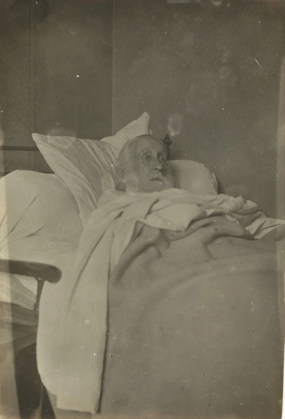 Jeanne Fevre - Degas, très âgé, dans son lit, visage de trois-quarts