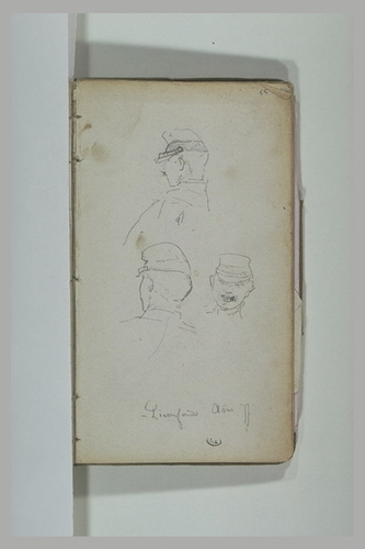 Alphonse de Neuville - Trois têtes de soldat à Pierrefonds