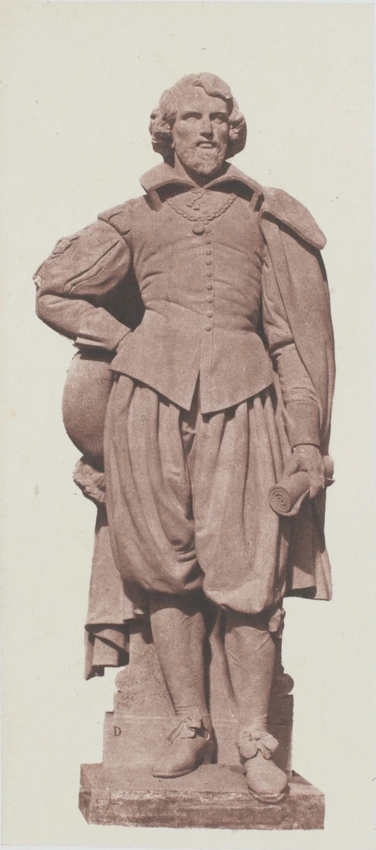 Edouard Baldus - "De Brosse", statue d'Auguste Ottin, décor du palais du Louvre,...