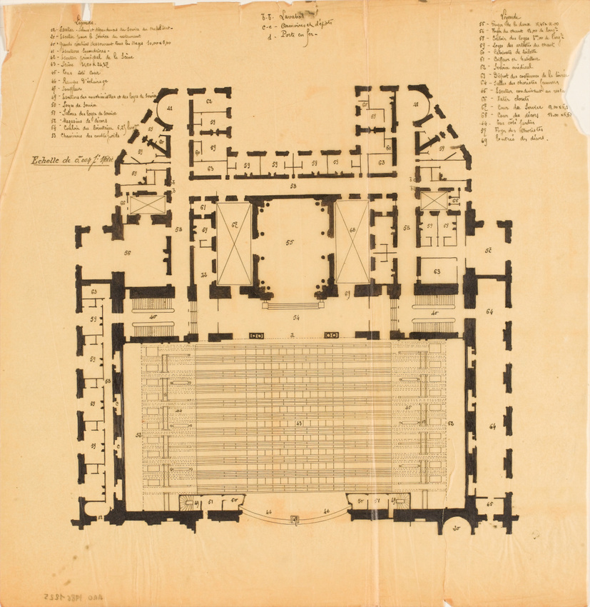 Alphonse Gosset - Opéra de Paris, plan de la scène, du foyer de la danse et des ...