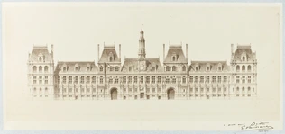 France, Paris, Opéra : façade principale, signé J.M. Tetaz - Jacques Martin Tetaz