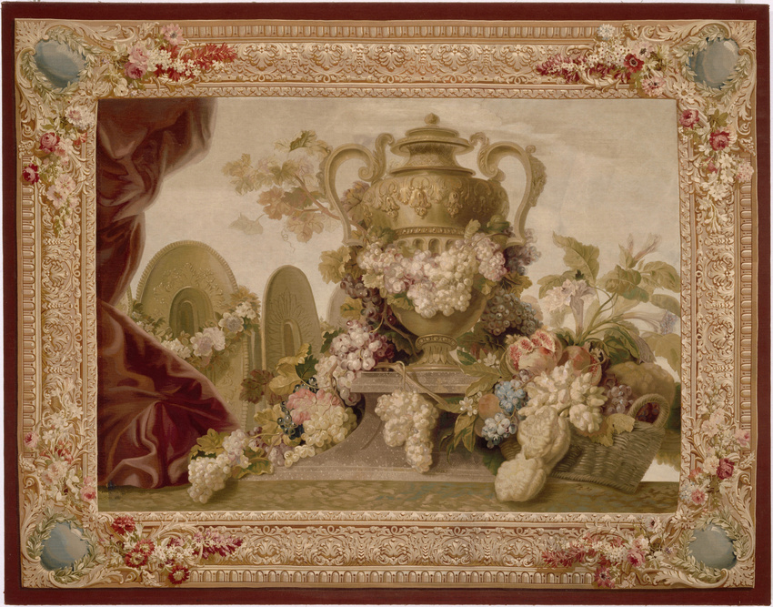 Manufacture de tapisseries de Beauvais - Vase avec fleurs et fruits