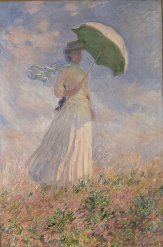 Claude Monet - Essai de figure en plein-air : Femme à l'ombrelle tournée vers la...