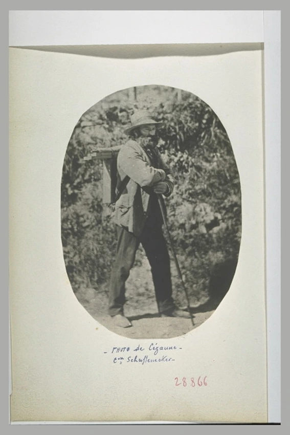 Anonyme - Un homme debout appuyé sur un bâton : Cézanne