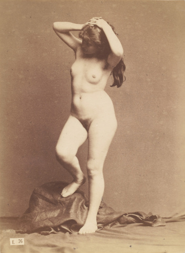 Jean-Louis Igout - Jeune femme nue debout, deux mains posées sur la tête