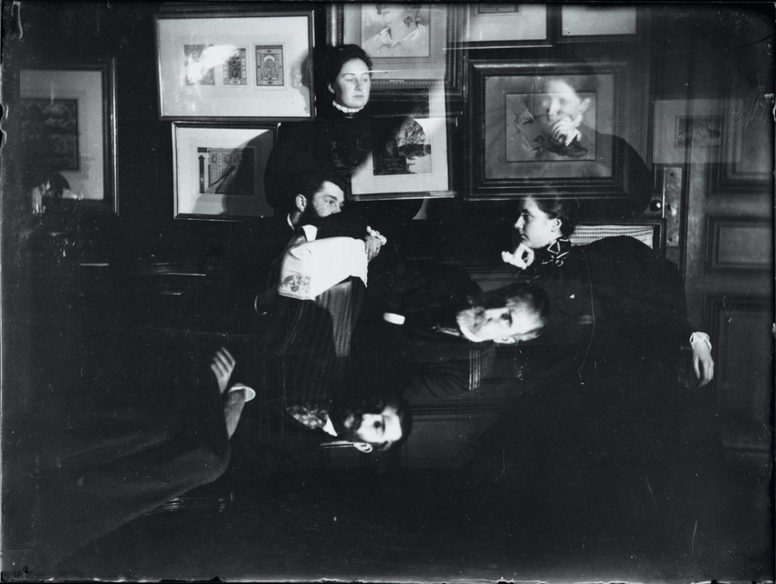 Mathilde et Jeanne Niaudet, Daniel Halévy, Henriette Taschereau, Ludovic Halévy, Elie Halévy - Edgar Degas