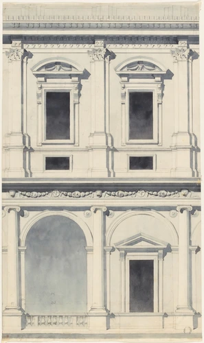 Alphonse Gosset - Rome, palais Farnèse, élévation du premier et du second étage ...