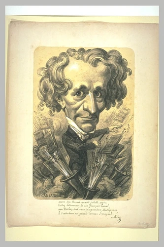 Etienne Carjat - Portrait-charge de Berlioz