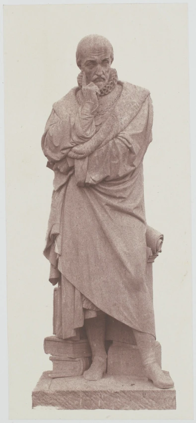 Edouard Baldus - "Montaigne", statue de Jean-François Soitoux, décor du palais d...