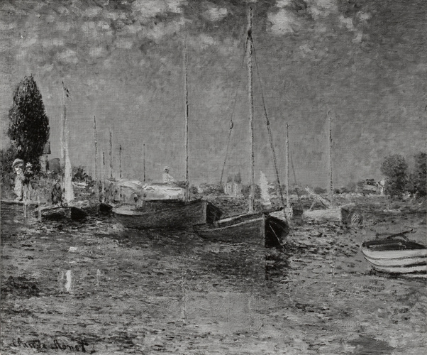 Anonyme - Photographie du tableau de Monet Les bateaux rouges à Argenteuil