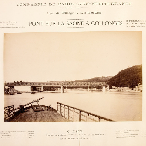 André Victoire - Le Pont sur la Saône, à Collonges, en construction, le 28 juill...