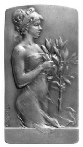 Heinrich Kautsch - Jeune femme tenant une branche d'olivier